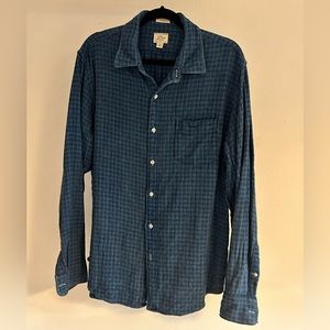 J. Crew twill indigo dyed long sleeve shirt